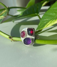 Load image into Gallery viewer, Amethyst, Garnet &amp; Ruby Ring 9 1/2