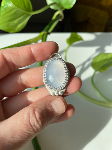 Chalcedony Pendant in Silver