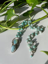 Load image into Gallery viewer, Amazonite, Larimar &amp; Chalcedony Link Necklace in Silver