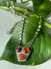 Load image into Gallery viewer, Carnelian, Ruby &amp; Sunstone Silver Coin Chain Necklace