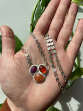 Load image into Gallery viewer, Carnelian, Ruby &amp; Sunstone Silver Coin Chain Necklace