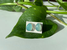 Load image into Gallery viewer, Aqua Chalcedony Stud Earrings in Silver