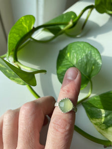 Light Green Chalcedony Ring size 4 1/4