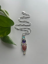 Load image into Gallery viewer, Chalcedony, Amethyst, Sunstone &amp; Opal Pendant in Silver