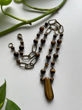 Load image into Gallery viewer, Tigers Eye Link Necklace in Antique Brass