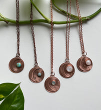 Load image into Gallery viewer, Copper Moon Necklace with Gemstone