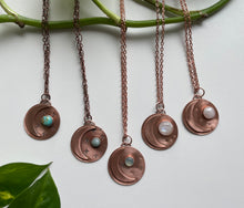 Load image into Gallery viewer, Copper Moon Necklace with Gemstone