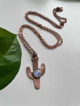 Load image into Gallery viewer, Copper Cacti Necklace in Moonstone