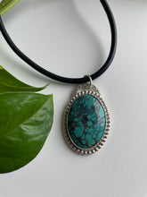 Load image into Gallery viewer, Spiderweb Turquoise Pendant in Silver